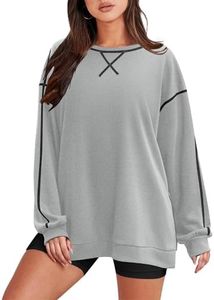 Zeagoo Women's Oversized Sweatshirts Long Sleeve Crewneck Pullover Tops 2024 Fall Winter Trendy Side Zip Going Out Hoodies