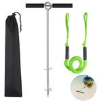 24" Sand Anchor,316 Stainless Steel Shallow Water Sand Anchor with Ground Anchor Screw Auger,Boat Sand Anchor with Removable Handle,for Boats, Jet Skis, PWCs, Pontoon,Include Bungee Line