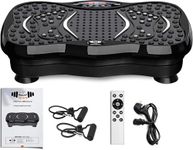 FK Sports Vibration Plate for Fat Burn, Muscle Toning, Lymphatic Support - Upgraded Whole Body Fitness Machine with 99 Intensity Levels, Auto/Manual Modes, Bluetooth, Remote & 265 lbs Capacity (Black)