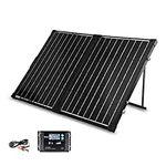 Renogy 100 Watt 12 Volt Portable Solar Panel with Waterproof 20A Charger Controller Foldable 100W Solar Suitcase with Adjustable Kickstand for Power Station, 100W Panel-20A Controller, Black