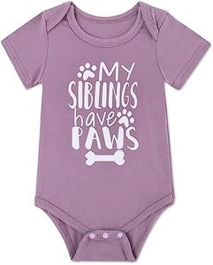 Funnycokid Baby My Siblings Have Paws Purple Onsies 0-3 Months Bodysuit Mauve Unisex Baby Clothes Cute Gender Neutral Baby Gift