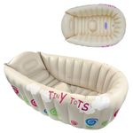 Inflatable Tiny Tots Baby Bath Hot Tub with Heat Sensor for Infant Showering & Washing Travel Tub by Crystals®