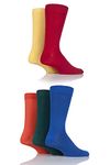 SockShop Men's Patterned Bright Colourful Natural Bamboo Socks Various Designs for Everyday Wear Size 7-11 Pack of 5 Classic Bright 7-11