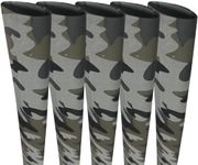 5 Pack(L1.64 ft*5) Heat Shrink Tubing for Fishing Rods, Camouflage Pattern Fishing Rod Grip Heat Shrink Wrap (φ40mm, Gray Camo)