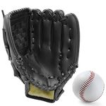 Baseball Glove,Softball Mitt,Catcher's Glove,Comfortable Softball and Baseball Mitt for Kids Youth Adults Sports and Professional Baseball,Right Hand Throw,Left Hand Glove (Black, 10.5in)