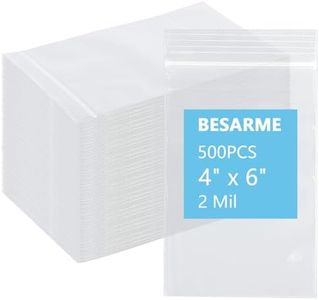 500 PCS 4" x 6" Small Plastic Bags for Jewelry Mini Clear Plastic Poly Bag 2 Mil with Resealable Lock Zipper for Storage Gifts Candy Screws