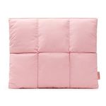 Comfyable Puffy Laptop Sleeve 13 Inch 14 Inch, Quilted Puffer Laptop Carrying Case for Women, Pillow Case Compatible for MacBook Air M3 2024 M2 M1, MacBook Pro 13 Inch 14 Inch, 13 in 14 in Cover, Pink