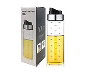 P-PLUS INTERNATIONAL Olive Oil Dispenser Bottle Oil and Vinegar Dispenser Salad Dressing Cruet Glass Bottle, Lead-Free Glass Oil Dispenser for Kitchen (450ml Pack of 1)