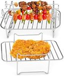 2Pcs Air Fryer Rack for Double Bask