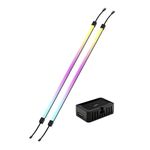 CORSAIR iCUE LINK LS350 Aurora RGB Light Strips 350mm Kit – 2x Magnetic Diffused Individually Addressable RGB LED Strips – iCUE LINK Adapter and ARGB to iCUE 3-Pin Adapter Cable Included