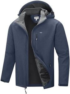 33,000ft Men's Softshell Jacket with Hood Fleece Lined Windbreaker Lightweight Waterproof Jackets for Hiking