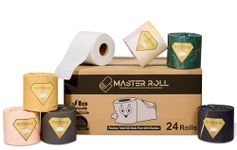 Master Roll Premium Bamboo Toilet Roll | 24 Rolls | 3-Ply, 300 Sheets | Eco Friendly Toilet Paper, Luxury, Soft, Strong, Absorbent, Vegan Friendly, Sustainable, Biodegradable, Plastic Free