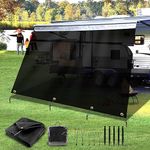 Gopper RV Awning Shade Screen with Zipper 9'x17'3", RV Awning Fabric Replacement Complete Kits for Trailer Camper, RV Awning 230GSM 8.2oz, 600D Durable Mesh Blocks 88% Sunlight, Improves Shade&Privacy