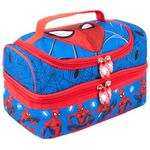 Marvel Spiderman Multi-Compartment Lunch Bag for Kids School Thermal Insulated Double Decker Food Carier for Boys