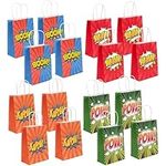 THE TWIDDLERS - 16 Superhero Themed Goody Bags for Kids Party Bag Fillers and Favours, Ideal for Boys & Girls Birthday Parties - 21 x 15 cm