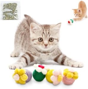 AVYDIIF Cat Toys Balls with SilverVine Catnip, 4 Pack Cat Colorful Plush Toys for Indoor Cats, Cat Chew Kicker Exercise Toy for Kittens Kitty