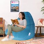 Casa Copenhagen ,Designed in Denmark,Anti-Bacterial Premium Fabric Bean Bag Chair Filled with Beans, Jumbo28.11-5 XL - Blue Berry