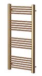 Greened House Brushed Brass Straight Heated Towel Rail 500mm Wide x 1200mm High Flat Central Heating Towel Radiator