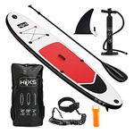 HIKS Red 10ft / 3m Stand Up Paddle SUP Board Set Inc Paddle, Pump, Backpack & Leash Suitable all Abilities Ideal Beginners Inflatable Paddleboard Kit…