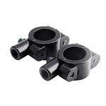 KIMISS 2Pcs Black Universal Motorcycle Handlebar Mirror Mount 10mm 7/8" Aluminum Clamp + Motorcycle bike 7/8" Handle Bar Mirror Mount Holder Clamp Adaptor Universal Mount Clamp for M