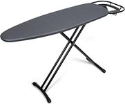 Duwee Ironing Board (35.5x109.2cm) with Retractable and Adjustable Iron Rest, Steel Top Board with 10mm Thicken Felt Pad and Heat Resistant Cover, Heavy Duty Legs