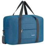 for Easyjet Airlines Cabin Bag 45x36x20 Underseat Foldable Travel Duffel Bag Holdall Tote Carry on Luggage Overnight for Women and Men 25L (Thick Series Navy Blue (with Shoulder Strap))