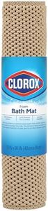 Clorox by Duck Brand Cushioned Foam Bathtub Mat, Non Slip Bath Mat with Suction Cups for Comfort and Safety, 17" x 36", Taupe