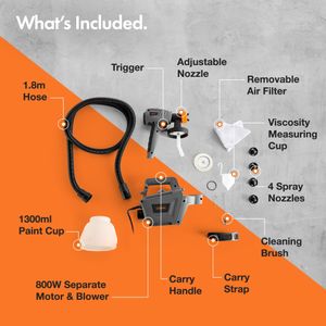 VonHaus 800W Electric Paint Sprayer – Adjustable Spray Gun, 1300ml Cup