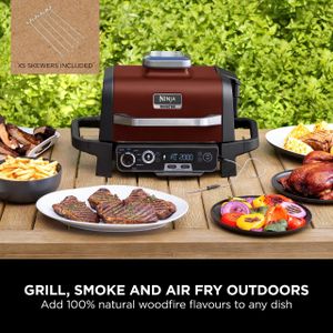 Ninja Woodfire Electric Grill, Red – Outdoor BBQ & Smoker