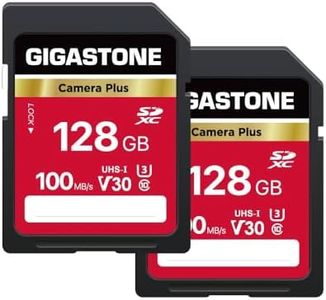 GIGASTONE 128GB 2-Pack SD Card, Camera Plus, UHS-I U3 Class 10 SDXC Memory Card Full HD Video for Canon Nikon Sony Panasonic Digital Camera, Full-Sized SD card, with 2 mini case