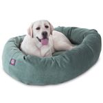 Majestic Pet 40-Inch Azure Micro-Velvet Bagel Dog Bed