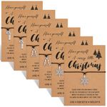 Otuuz 6 Pcs Christmas Wish Bracelet Adjustable Christmas Box Fillers Snowflake Tree Candy Cane Pendant String Bracelet for Women Men Kid Friend Family Classmate Xmas Stocking Filler Santa Gift
