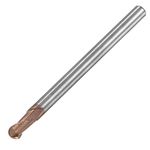 sourcing map Ball Nose End Mill 2mm Tip Radius Solid Carbide AlTiSin Coated CNC Router Bits 2 Flute Spiral Milling Cutter HRC55 with 4mm Shank 75mm (3-inch) Length