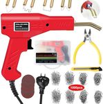 Upgraded Plastic Welder, 1000PCS Staples, Plastic Welding Kit, Hot Stapler Kit, Car Bumper Repair Kit, Plastic Repair Kit, Plastic Welder Gun Kit with Plier, Knife and Portable Toolbox (Red)