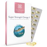 Healthspan Super Strength Omega 3 1,200mg | Brain, Heart & Eye Health | 240mg DHA & 360mg EPA per Capsule| Highly Purified to Remove Toxins | Sustainably Sourced Fish Oil (120 Capsules)