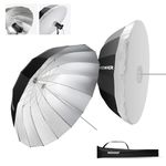 NEEWER 41"/104cm Parabolic Reflective Umbrella Photography with Silver Inner, Soft Lighting with Diffuser Cover, Bag, Quick Fold for Camera Photo Studio Video Light Shooting Monolight Flash, NS1U