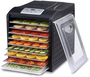 Déshydrateur Alimentaire BioChef Arizona Sol 9 Plateaux - Affichage numérique, Minuteur, Plateaux en acier inoxydable et amovibles, sans BPA - 600W (noir)