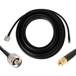 25ft SMA Male to N Male S-MR240 Pure Copper Cable, GEMEK Low Loss Coax for 3G/4G/5G/6G LTE/ADS-B/Ham/GPS/WiFi/RF Radio to Antenna or Surge Arrester Use (50 Ohm Not for TV)