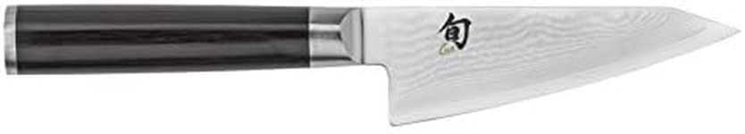 Shun Cutlery Classic Asian Multi-Prep Knife 4.5”, Authentic, Handcrafted Japanese Boning Knife, Trimming Knife, and Utility Knife, Easily Maneuvers Around Bone and Slices Tough Cartilage.,Silver