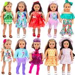 ZITA ELEMENT 24 PCS 18 Inch Doll Clothes and Accessories Casual Wear for American 18 Inch Girl Doll Outfits, Included 10 Complete Sets