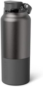 BrüMate Rise 35oz Water Bottle With Covered Silicone Straw | 100% Leakproof Insulated Water Bottle | Soft Sip Silicone Spout | Made of Stainless Steel | 35oz (Black Stainless)