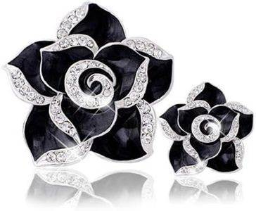 350buy 3D Alloy rhinestone crystal Camellia or Bow DIY Mobile Phone Case Decoration Black