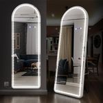 YITAHOME 65"x22" Full Length Mirror with LED Lights, Arch Lighted Floor Mirror, Full Body Mirrror with Stand, Wall Mounted Hanging Mirror with Dimming and 3 Color Modes