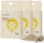 FUKUMARU Tofu Cat Litter Natural Unscented, Dust Free Cat Litter, Flushable Cat Litter Quick Clumping, Lightweight, Low Tracking Cat Litter Pellets, Effective Odor Control, 18 LBS (3 Packs)