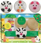 Bakery Bling Farm Animal Designer Cookie Decorating Kit – Decorate 8 Barn Yard Animal Cookies with Edible Accessories & Glittery Sugar – Nut-Free, Kosher – No Bake Kids Activity