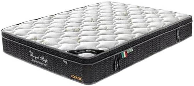 Royal Sleep Double Mattress Euro Top 9 Zone Pocket Spring Cool Gel Memory Foam Mattress - Medium Firm Foam 33cm Thickness Bamboo Fabric