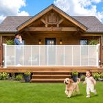 276" Retractable Baby Gate, 52" Tall Retractable Dog Gate for Stairs, Doorways, Decks, Garage, Dual Locks Extra Wide Baby Gate Pet Gate for Indoor, Outdoor, with Reinforced Mesh Rods (White)