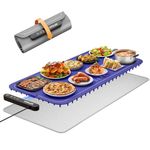 Vitaler Warming Mat for Food, (XXL 35”x16”) Electric Warming Trays, Upgrade Graphene Fast Full-Surface Heating Mat for Food with 6 Level Temp, 6 Hours Timer, Food Warmer Pad with Heat-Insulating Mat