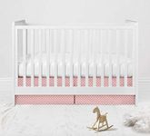 Bacati Pin Dots Crib/Toddler Bed Skirt, Coral, 13"