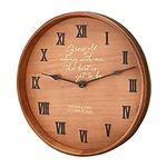 RedEnvelope Personalized Grow Old with Me Wine Barrel Clock - Wall Decor - for Couples - Custom Names, Message - 18” Round